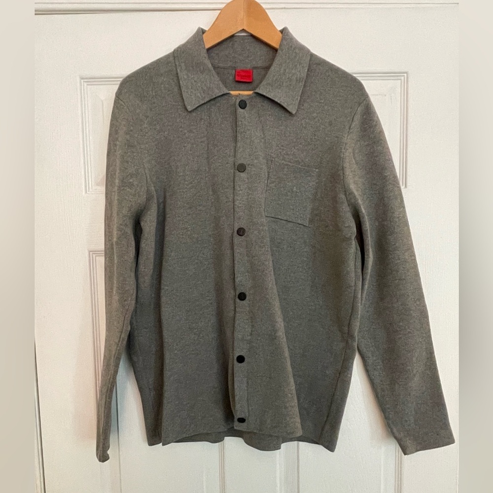 Men's Gray High Quality Button-Up Knitting Jacket